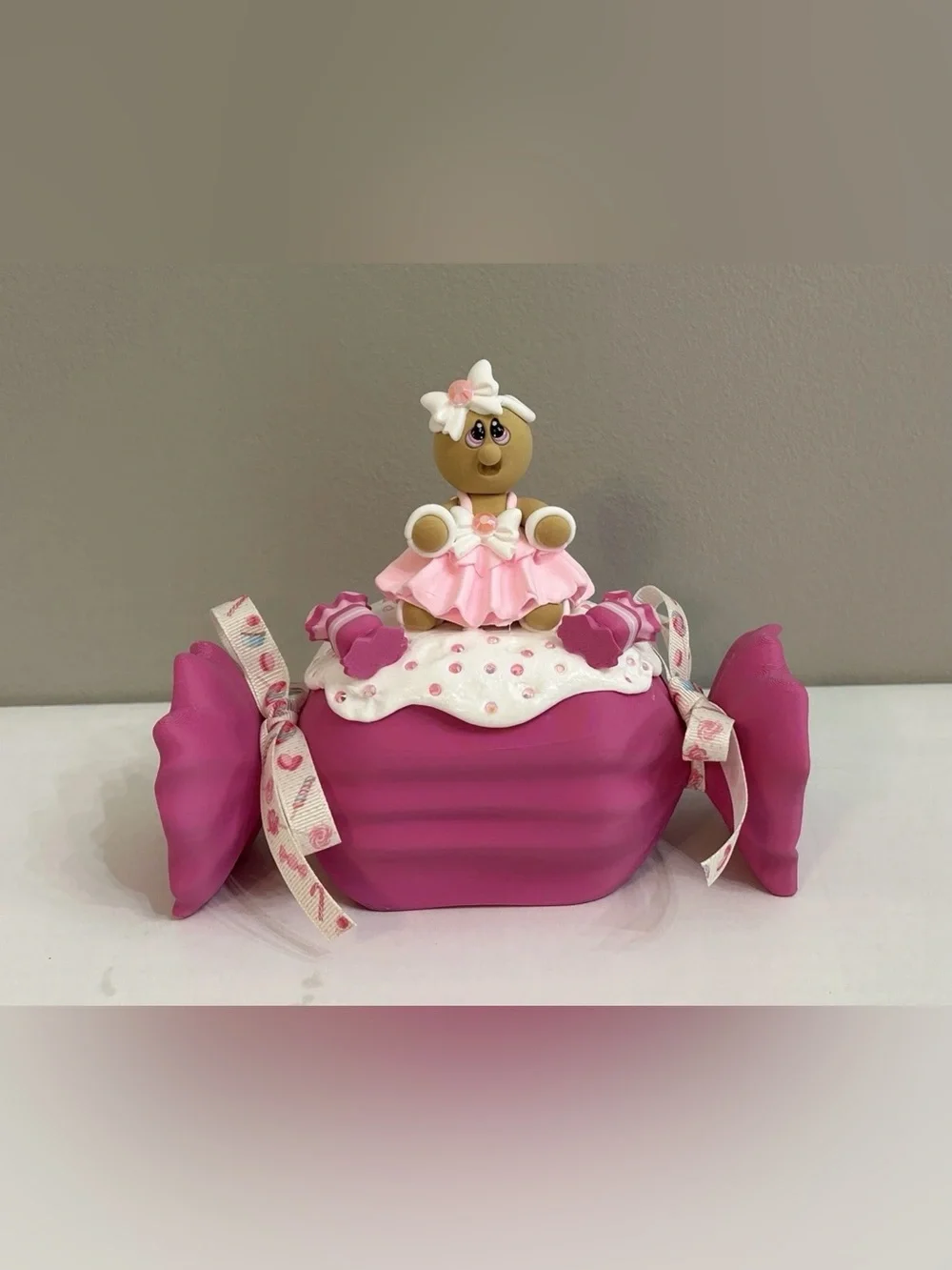 Fake Gingerbread Wrapped Candy Dessert Display Handmade